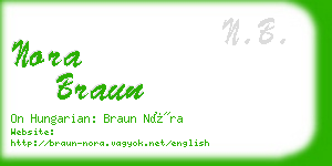 nora braun business card